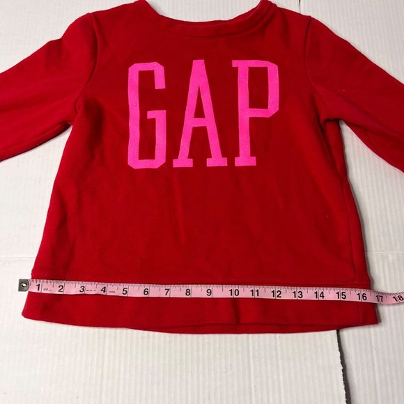 GAP KIDS Logo Crewneck Sweatshirt Pullover Medium 8 Red and Pink - Picture 3 of 7
